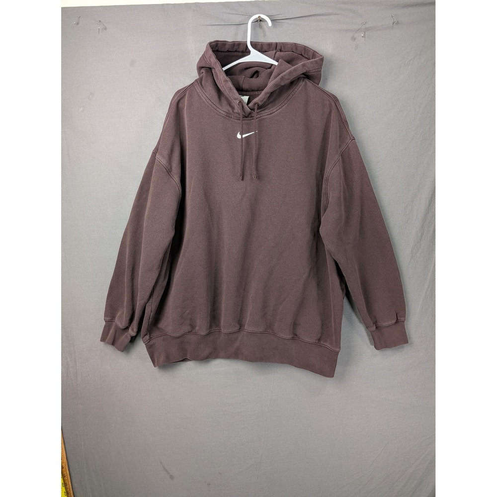 Nike Sportswear Solo Swoosh Fleece Hoodie Brown DJ7668-203 Mens Large